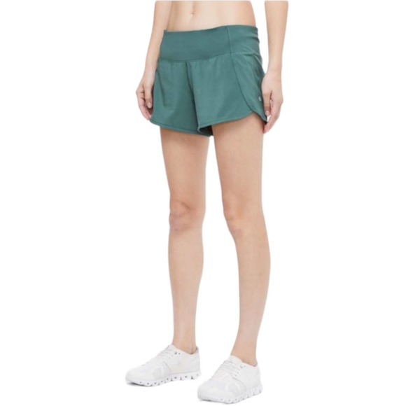 lululemon athletica Pants - Lululemon Run Times Short II 4" in Green Smoke size 6 Running Gym Athletic